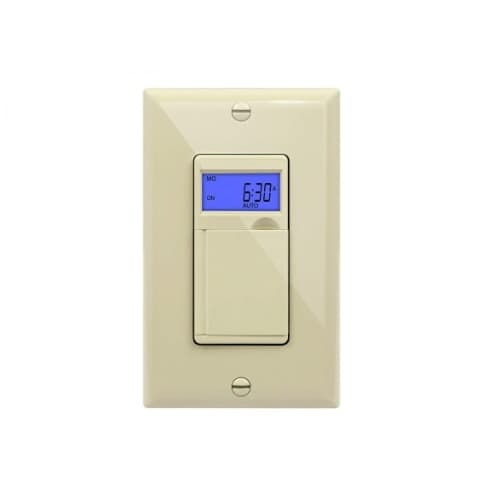 Enerlites Ivory 7-Day Digital In-Wall Programmable Timer Switch