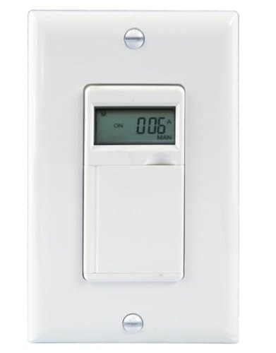 Enerlites White 7-Day Digital In-Wall Programmable Timer Switch