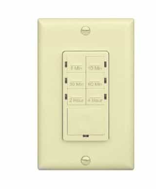 Enerlites Ivory 4 Hour In-Wall Preset Timer Switch w/ Wall Plates
