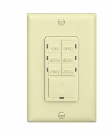 Ivory 4 Hour In-Wall Preset Timer Switch w/ Wall Plates