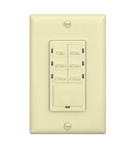 Enerlites Ivory 4 Hour In-Wall Preset Timer Switch w/ Wall Plates