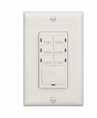 Enerlites White 4 Hour In-Wall Preset Timer Switch w/ Wall Plates