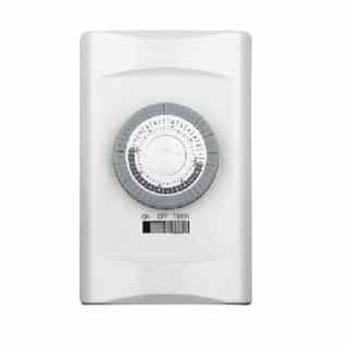 White Single Pole 24 Hours Mechanical In-Wall Timer
