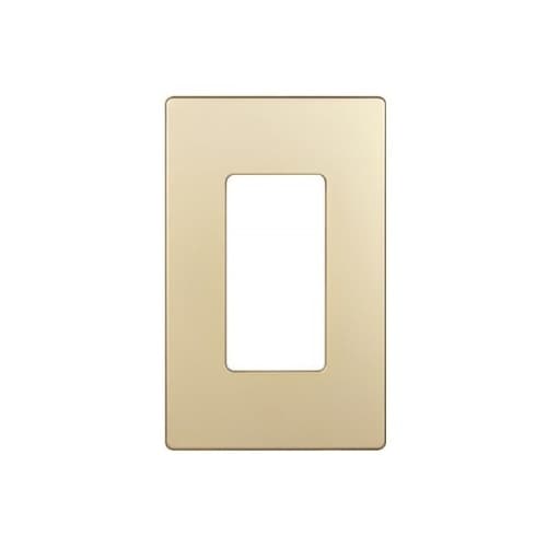 1-Gang Decorator Wall Plate, Screwless, Polycarbonate, Gold