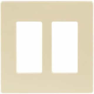 Ivory 2-Gang Standard Size Decorator Screw less Wall plates