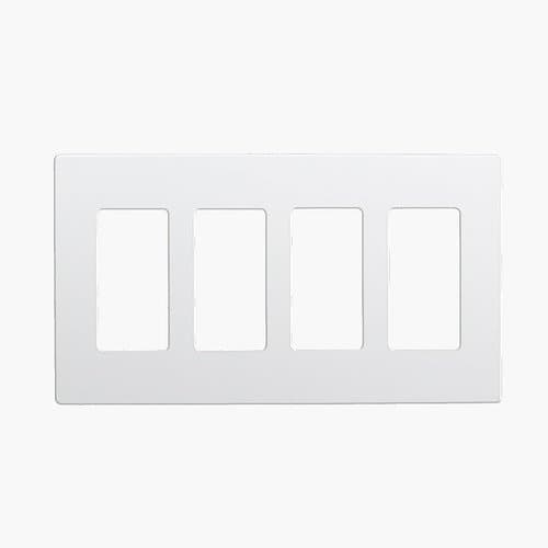 Enerlites White 4-Gang Standard Size Decorator Screw less Wall plates