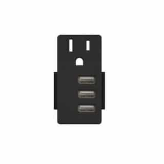 Enerlites 5.8A USB Outlet Module Replacement w/ 15A Receptacle, Black