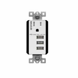 Enerlites 5.8A USB Outlet Module Replacement w/ 15A Receptacle, Gray