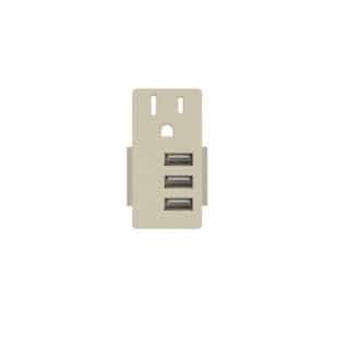 5.8A USB Outlet Module Replacement w/ 15A Receptacle, Light Almond