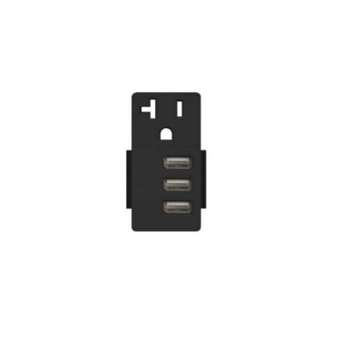 5.8A USB Outlet Module Replacement w/ 20A Receptacle, Black