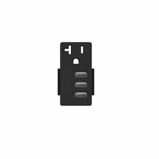 Enerlites 5.8A USB Outlet Module Replacement w/ 20A Receptacle, Black