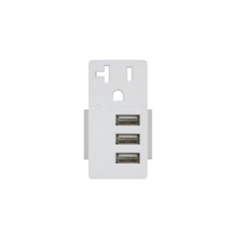 5.8A USB Outlet Module Replacement w/ 20A Receptacle, Gray