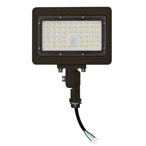 15W LED Area Flood Light w/ Knuckle, 120V-277V, Selectable CCT, BRZ