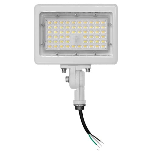 15W LED Area Flood Light w/ Knuckle, 120V-277V, Selectable CCT, WHT