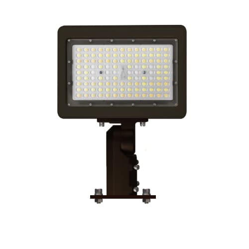 80W LED Area Flood Light w/ Knuckle, 120V-277V, Selectable CCT, WHT