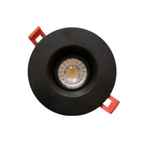 3-in 8W SnapTrim Regressed Downlight, Gimbal, Round, 120V, 5CCT, BLK