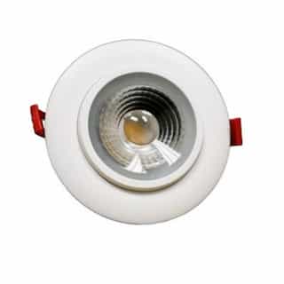 4-in 12W SnapTrim Downlight, Gimbal, Round, 120V, Warm Dimming, White