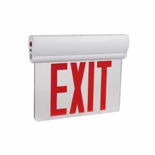 3W LED Emergency Exit Sign, Edge-Lit, Double Sided, 120-277V, Red
