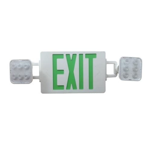 3.5W LED Emergency Exit Combo, Single & Double-Sided, 120V-277V, Green