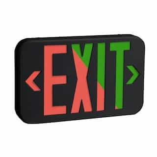 3W Emergency Exit Sign, 120/277V, CCT Green, Black