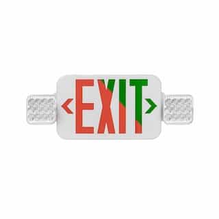 4W Emergency Exit Sign w/ Bug Eye & Remote Function, 277V CCT Red, WHT