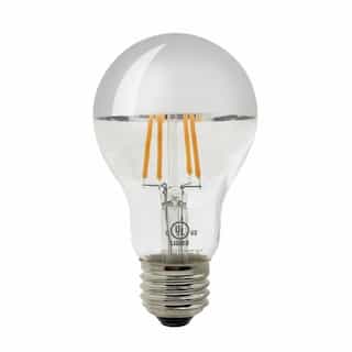 4W LED A19 Filament Bulb, Half Mirror, E26, 120V, 1800K