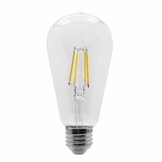 5W LED ST64 Filament Bulb, Edison Shape, E26, 120V, 3000K