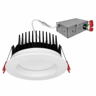 EnVision 4-in 15W Frosted J-Box Canless Downlight, 1300lm, 120V, 5 CCT, WH