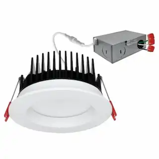 EnVision 4-in 15W Frosted J-Box Canless Downlight, 1300lm, 120V, 5 CCT, WH