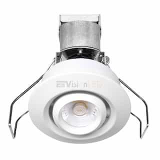 1-in 6W LED Mini Downlight, Gimbal, Round, 550 lm, 12V, 3000K, White