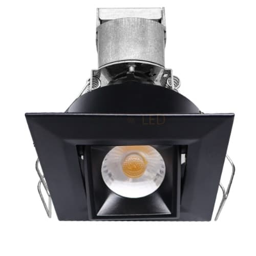 1-in 6W LED Mini Downlight, Gimbal, Square, 550 lm, 12V, 3000K, Black