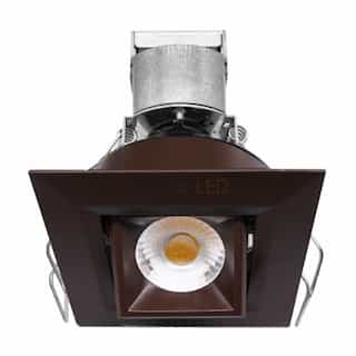 1-in 6W LED Mini Downlight, Gimbal, Square, 550 lm, 12V, 3000K, Bronze
