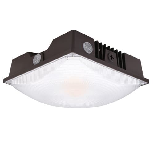 EnVision 25/40/60W LED Canopy Light, Square, 120V-277V, Selectable CCT, Bronze