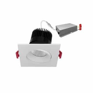 4-in 15W Single Head Downlights, 120V, Selectable CCT, Trimmed, White