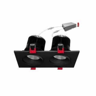 4-in 30W Double Head Downlights, 120V, Selectable CCT, Trimmed, Black