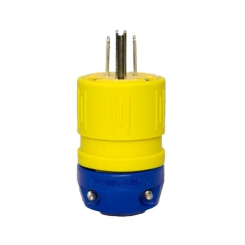 5-15 NEMA Plug, Perma-Link, 2P/3W, 1 Ph, 125V, Small, Yellow
