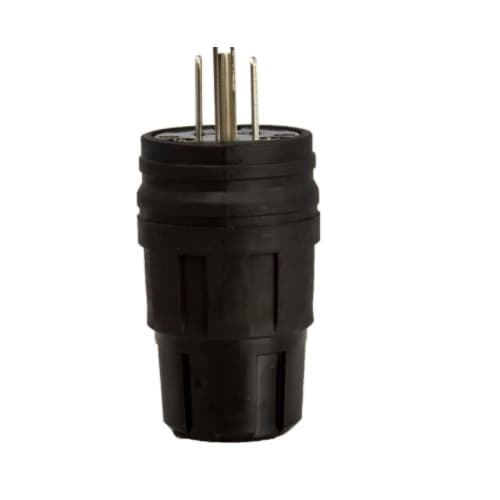 5-15 NEMA Plug, Watertight, 2P/3W, 1 Ph, 250V, Small, Black