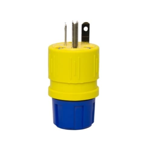 5-20 NEMA Plug, Perma-Grip, 2P/3W, 1 Ph, 125V, Small, Yellow