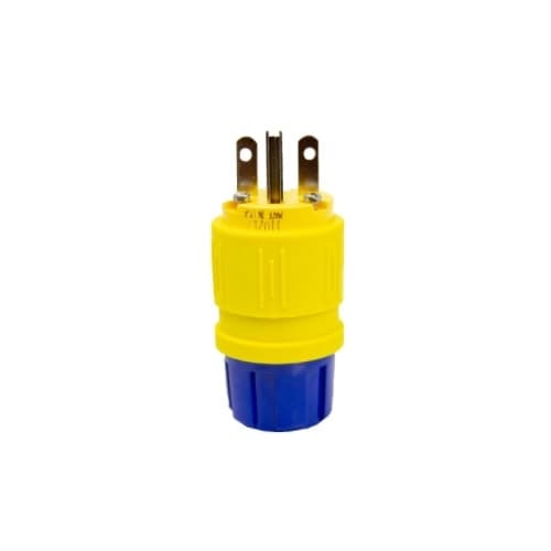 6-15 NEMA Plug, Perma-Grip, 2P/3W, 1 Ph, 250V, Small, Yellow