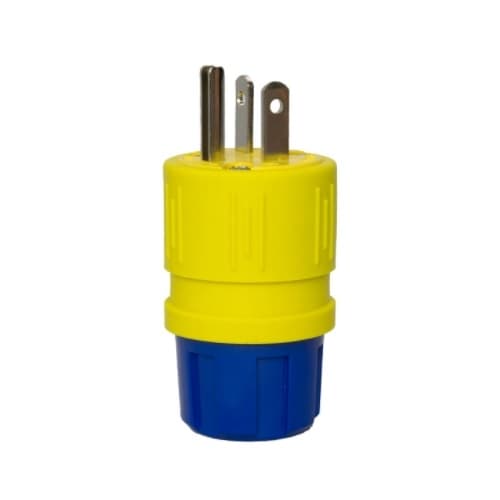 6-20 NEMA Plug, Perma-Grip, 2P/3W, 1 Ph, 250V, Small, Yellow