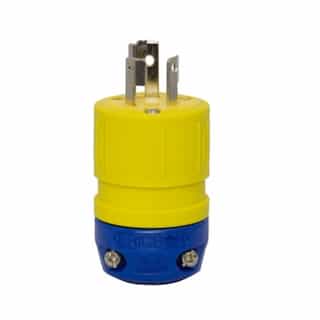 L6-15 NEMA Plug, Perma-Link, 2P/3W, 1 Ph, 250V, Small, Yellow