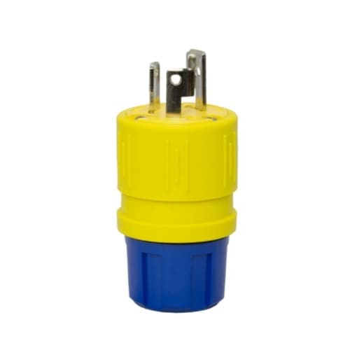 Ericson L6-15 NEMA Plug, Perma-Grip, 2P/3W, 1 Ph, 250V, Small, Yellow