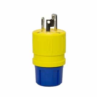 Ericson L6-15 NEMA Plug, Perma-Grip, 2P/3W, 1 Ph, 250V, Small, Yellow