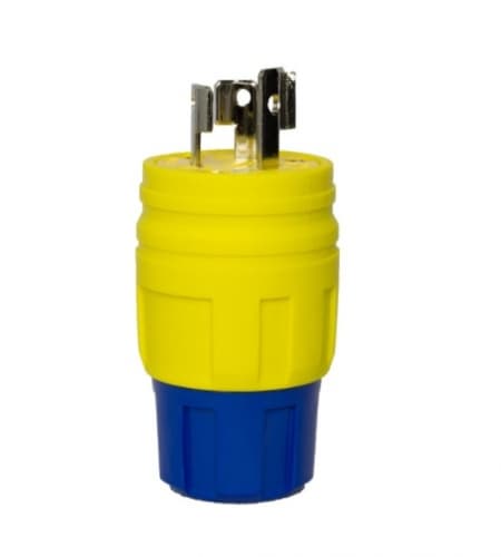 L6-15 NEMA Plug, Watertight, 2P/3W, 1 Ph, 125V, Small, Yellow