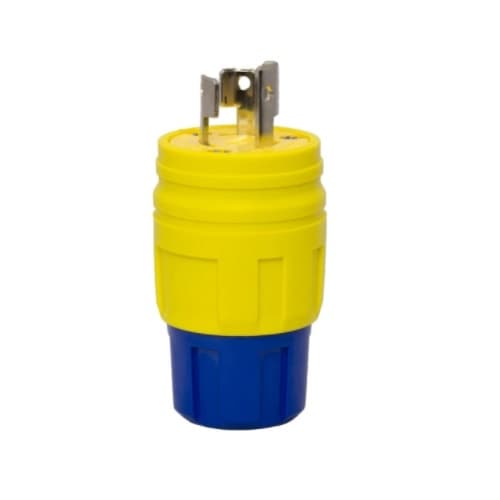 Ericson L7-15 NEMA Plug, Watertight, 2P/3W, 1 Ph, 277V, Small, Yellow