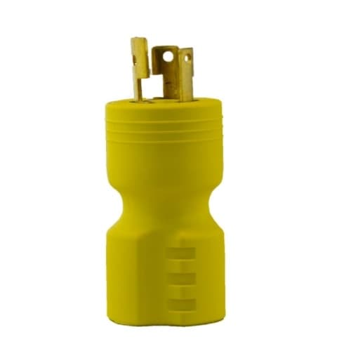 Ericson Locking / Straight Adapter, NEMA L5-15P to 5-20, Yellow