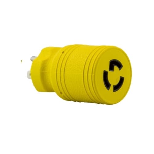 Locking / Straight Adapter, NEMA 5-15P to L5-15, Yellow