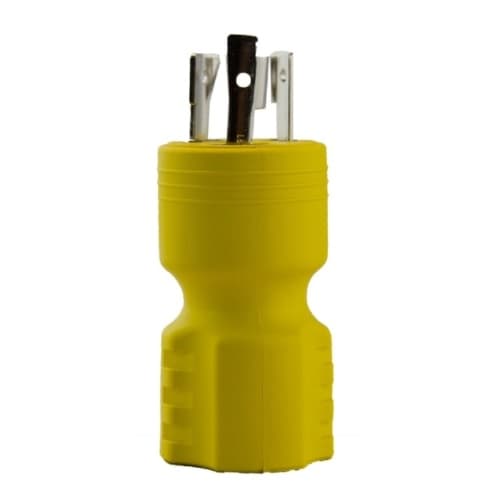 Ericson Locking / Straight Adapter, NEMA L5-20 to 5-20, Yellow