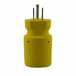 Locking / Straight Adapter, NEMA 5-15 to L5-20, Yellow