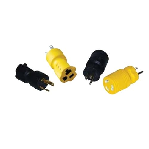 Ericson Locking / Straight Adapter, NEMA 5-15 to L5-30, Yellow